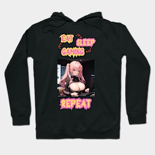 Eat Sleep Gaming Repeat Anime Girl Hoodie